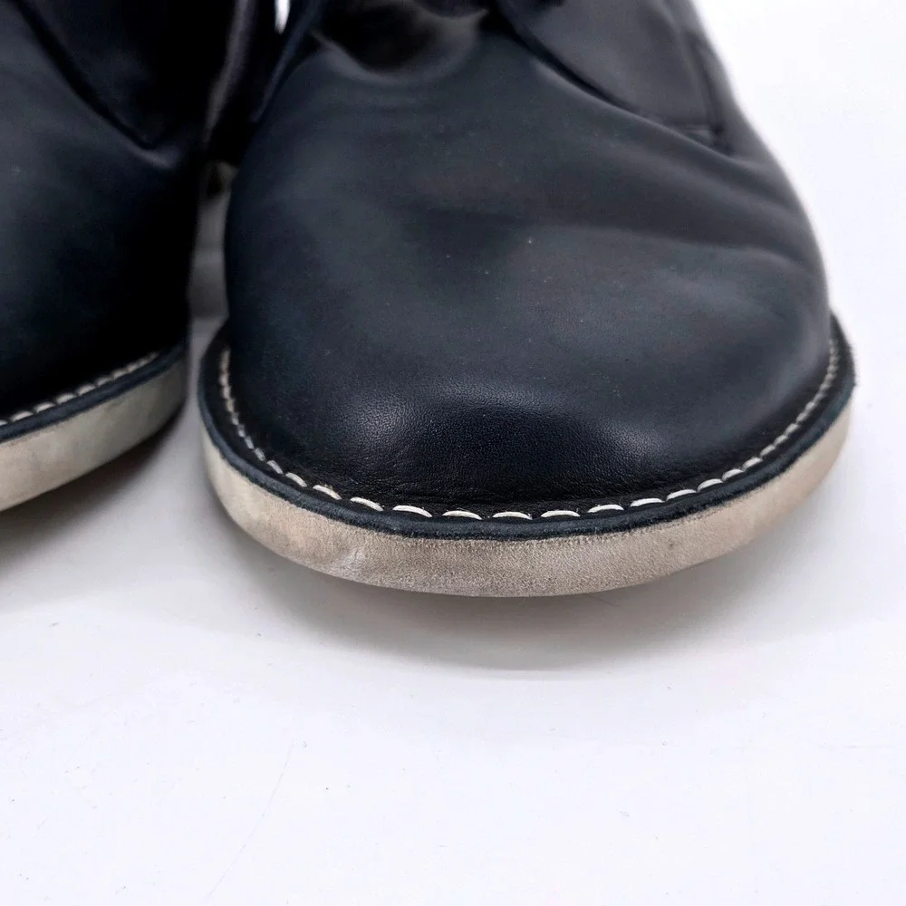 Rocco P Mens 9 Dark Blue Leather Wear Light Sole Handcrafted Italian Derby Shoes